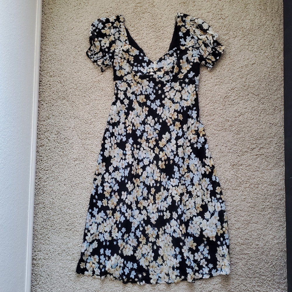 Adrianna Papell Floral printed tie back Dress